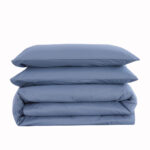 مفرش مضغوط سادة قطن أزرق