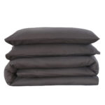 مفرش مضغوط سادة قطن رصاصي غامق