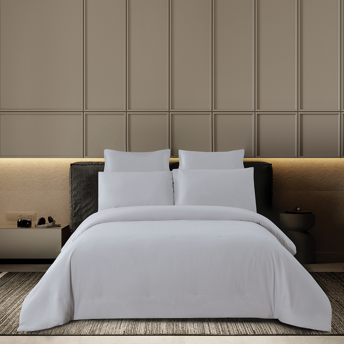 لحاف صيفي سادة قطن رصاصي لحاف صيفي سادة قطن رصاصي