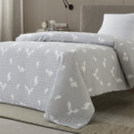 مفرش مضغوط قطن أكسفورد رصاصي