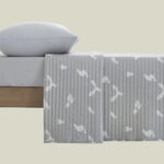 مفرش مضغوط قطن أكسفورد رصاصي