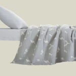 مفرش مضغوط قطن أكسفورد رصاصي