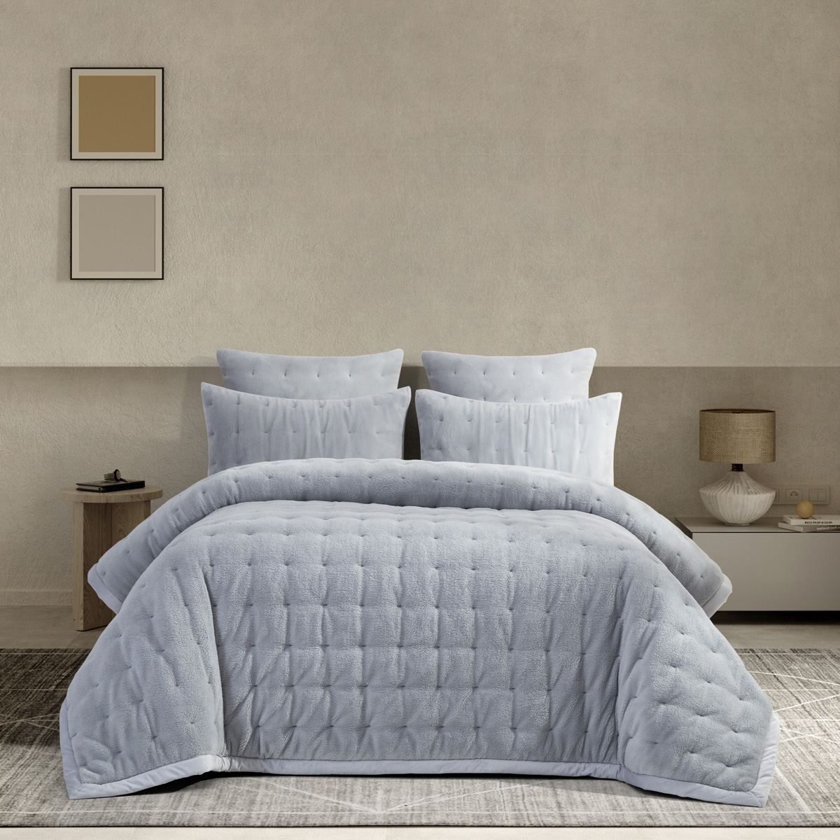 طقم لحاف شتوي مضغوط رصاصي طقم لحاف شتوي مضغوط رصاصي