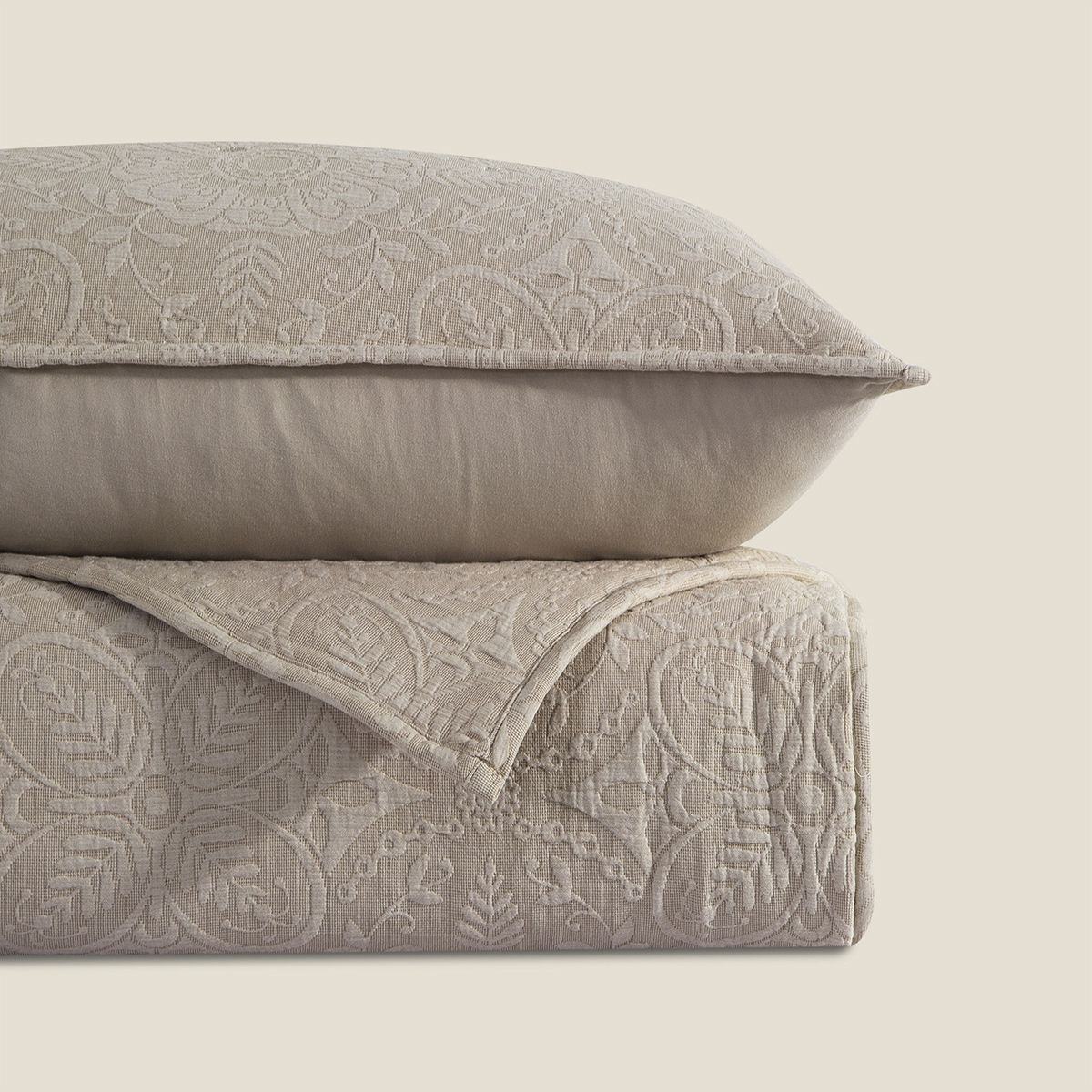 لحاف صيفي جاكار لون بيج غامق لحاف صيفي جاكار لون بيج غامق