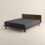 شرشف مطاط فندقي قطن رصاصي غامق