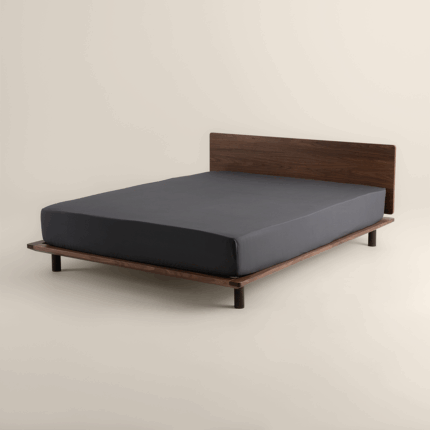 شرشف مطاط فندقي قطن رصاصي غامق