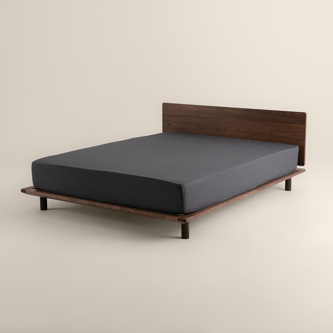 شرشف مطاط فندقي قطن رصاصي غامق شرشف مطاط فندقي قطن رصاصي غامق