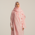 لباس صلاة بطرحة مطرز لون سالمون