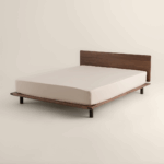 شرشف مطاط فندقي قطن لون بيج غامق