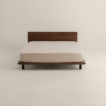 شرشف مطاط فندقي قطن لون بيج غامق