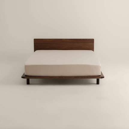 شرشف مطاط فندقي قطن لون بيج غامق