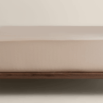 شرشف مطاط فندقي قطن لون بيج غامق