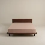 شرشف مطاط فندقي قطن لون بينك