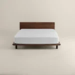 شرشف مطاط فندقي قطن لون أبيض