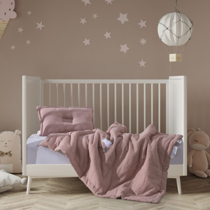 طقم لحاف مواليد قطعتين قطن بنفسجي