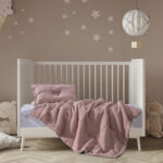 طقم لحاف مواليد قطعتين قطن بينك
