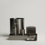 طقم اكسسوار حمام ستيل ٦ قطع فضي