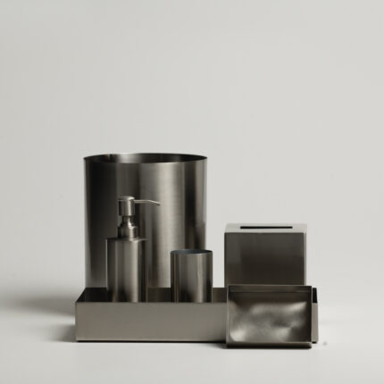 طقم اكسسوار حمام ستيل ٦ قطع فضي