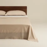 شرشف سرير قطن لون بيج غامق