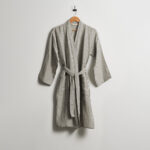 روب حمام قطن رصاصي بعدة مقاسات