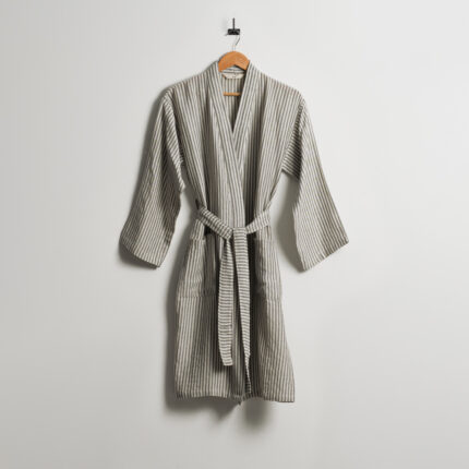 روب حمام قطن رصاصي بعدة مقاسات