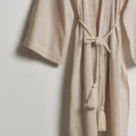 روب حمام قطن بلون بيج بعدة مقاسات