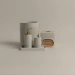 طقم اكسسوار حمام بولي ٦ قطع بيج