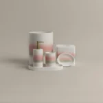 طقم اكسسوار حمام بولي ٦ قطع أوف وايت