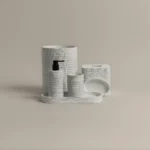 طقم اكسسوار حمام بولي ٦ قطع أبيض