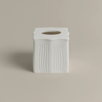 علبه مناديل بولي لون أبيض