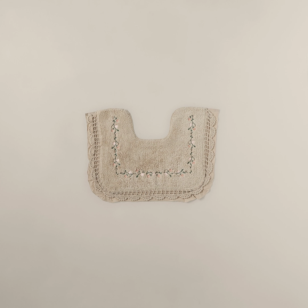 دعاسة كرسي قطن مطرز بيج غامق دعاسة كرسي قطن مطرز بيج غامق