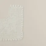 دعاسة كرسي قطن مطرز لون أوف وايت