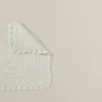 دعاسة كرسي قطن مطرز لون أوف وايت