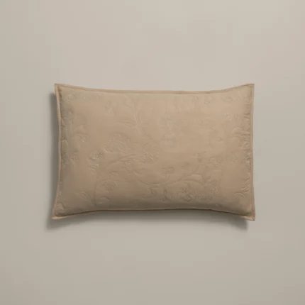 بيت مخدة ميكرو ٢ قطعة مطرز بيج غامق