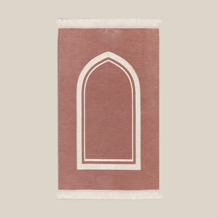 سجادة صلاة شنيل لون بينك