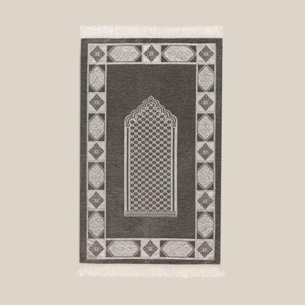 سجادة صلاة شنيل رصاصي