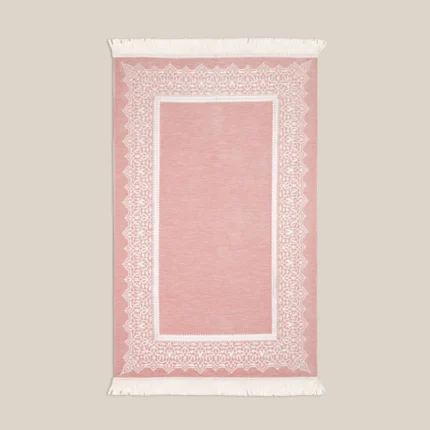 سجادة صلاة شنيل بلون بينك