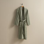 روب حمام قطن بلون أخضر