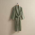 روب حمام قطن مطرز أخضر