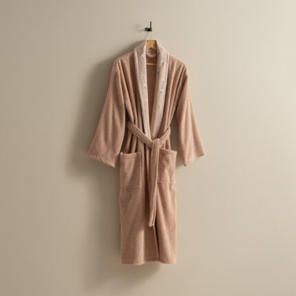 روب حمام قطن مطرز بينك