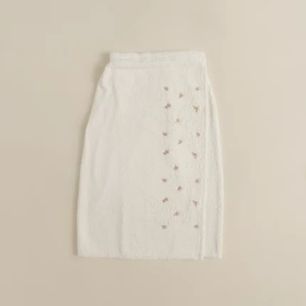 روب حمام لف قطن مطرز أوف وايت