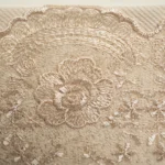 منشفة قطن مطرز لون بيج غامق