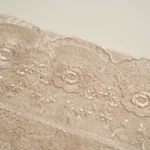 منشفة قطن مطرز لون بيج غامق