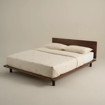 بيت لحاف قطن مطرز بيج غامق