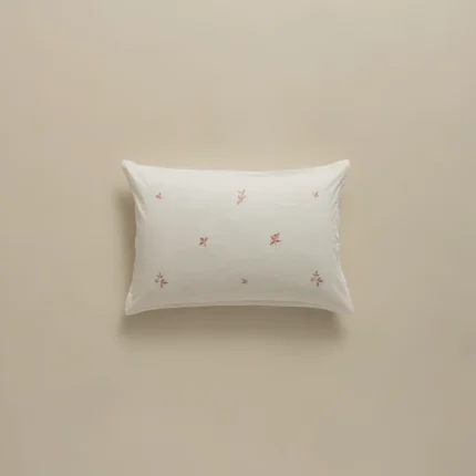 بيت مخدة قطن مطرز ٢ قطعة بينك