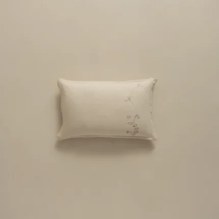 بيت مخدة ميكرو مطرز ٢ قطعة بيج غامق